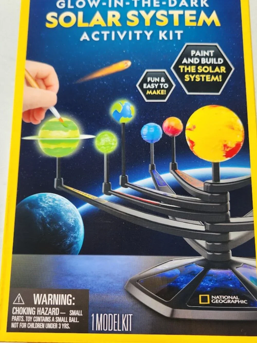 New National Geographic Glow-in-the-Dark Solar System Model Kit for Kids - Build